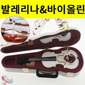 무빙 오르골 - 발레리나와 바이올린 선물용 / 인테리어 전시용KSCI-8199be 움직이는 무빙오르골 발레리나와 바이올린 세트 오르골. 집콕 만들기키트 과학교구