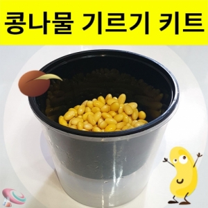 콩나물 기르기 키트 집에서 키우기 세트-1인용 (대형)KSCI-8237 콩나물 기르기 키트 시루와 물받침으로 식물의 생장학습 햇빛 차단용 검정천포함 개별포장. 집콕 만들기키트 과학교구