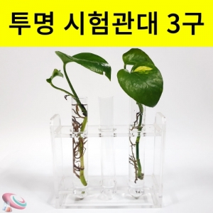 유리시험관 아크릴시험관대 3구 투명시험관대 플랜테리어KSCI-8572 아크릴 시험관대 유리시험관 인테리어 투명시험관대 플랜테리어. 집콕 만들기키트 과학교구