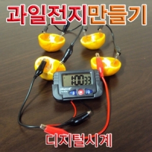 과일전지만들기 디지털시계 1인용 영재실험과학키트KSCI-5804 영재실험과학키트 과일전지만들기재료. 집콕 만들기키트 과학교구